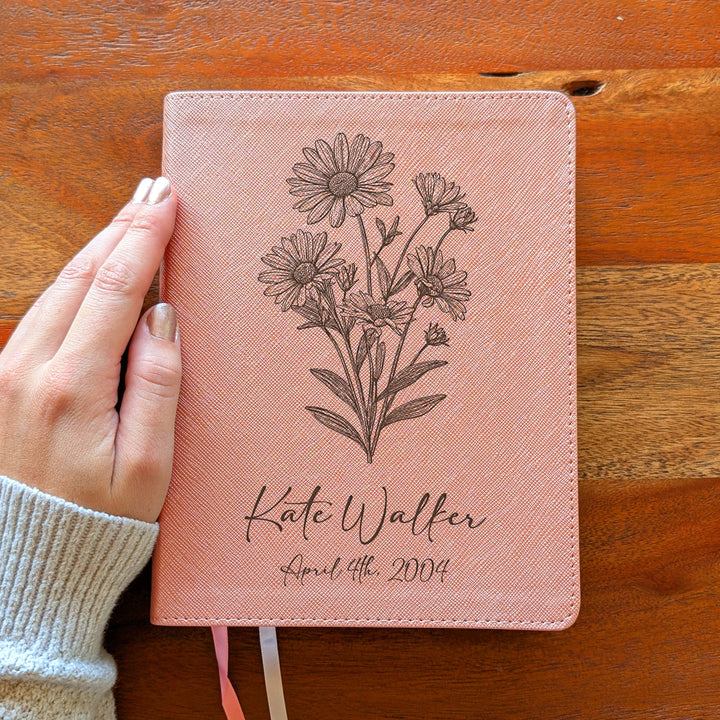 Personalized NIV Beautiful Word Bible – Pink | April Birth Flower