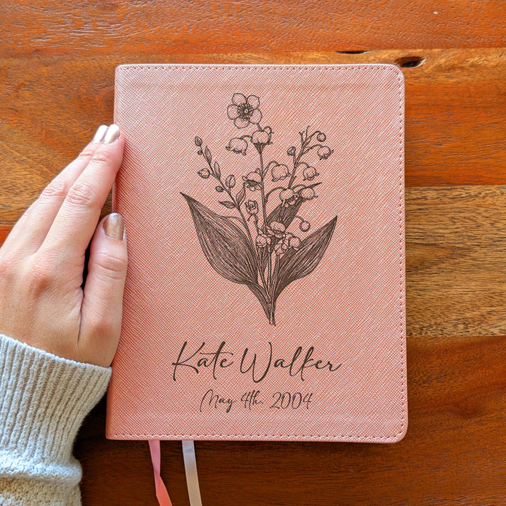Personalized NIV Beautiful Word Bible – Pink | May Birth Flower