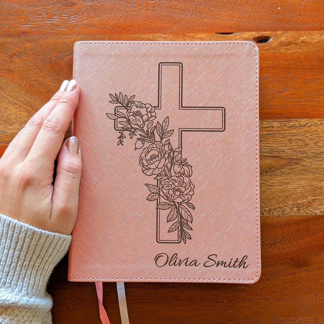 Personalized NIV Beautiful Word Bible – Pink | Peony Cross