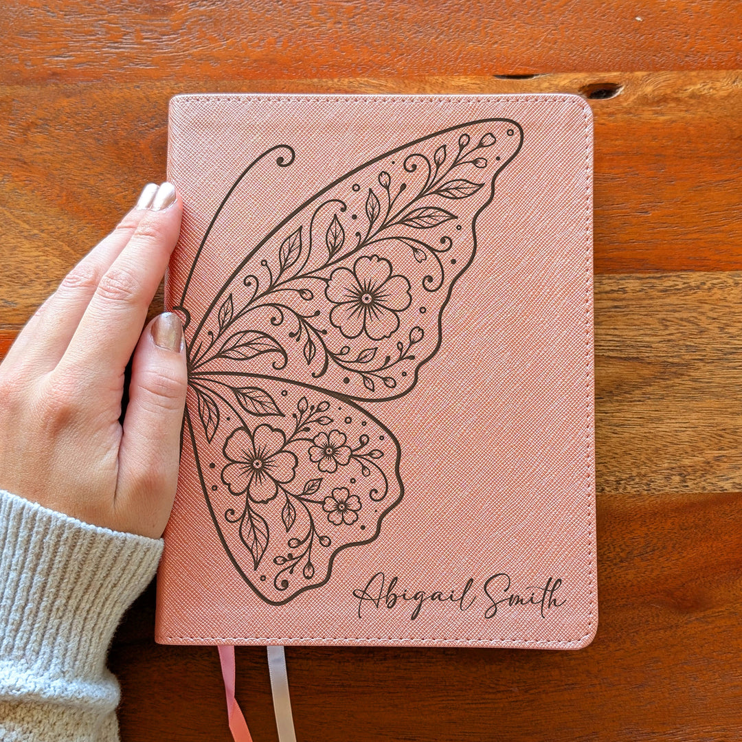 Personalized NIV Beautiful Word Bible – Pink | Floral Butterfly