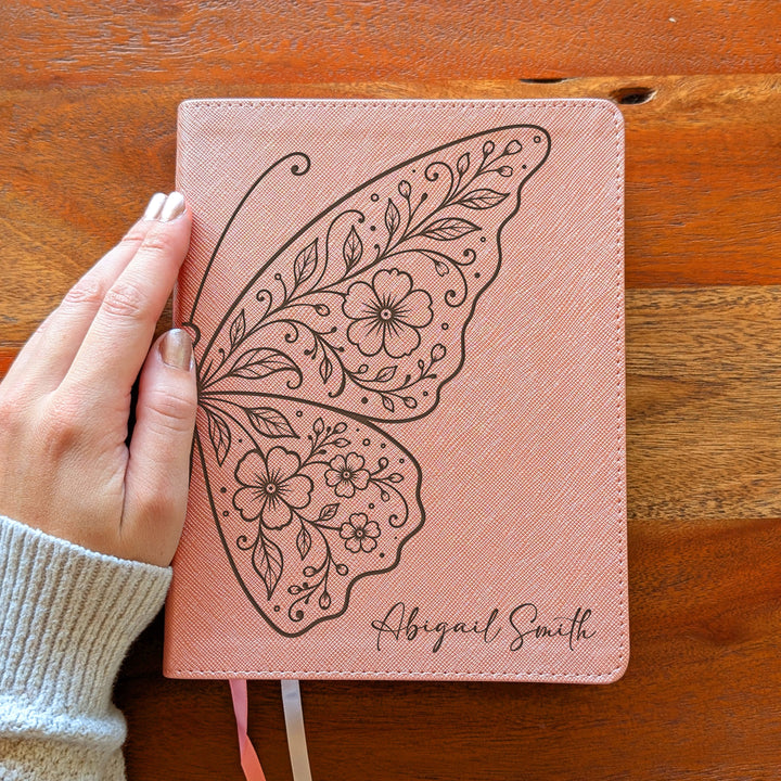 Personalized NIV Beautiful Word Bible – Pink | Floral Butterfly