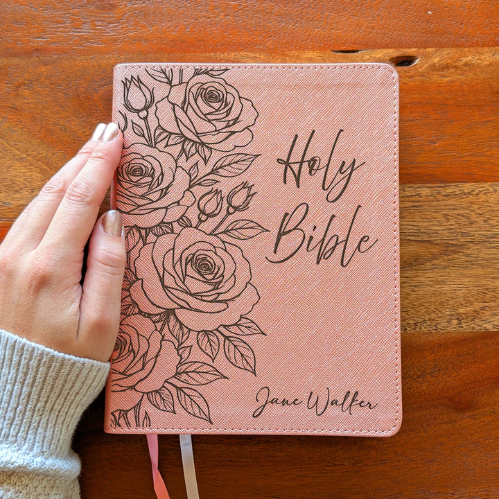 Personalized NIV Beautiful Word Bible – Pink | Rose Holy Bible