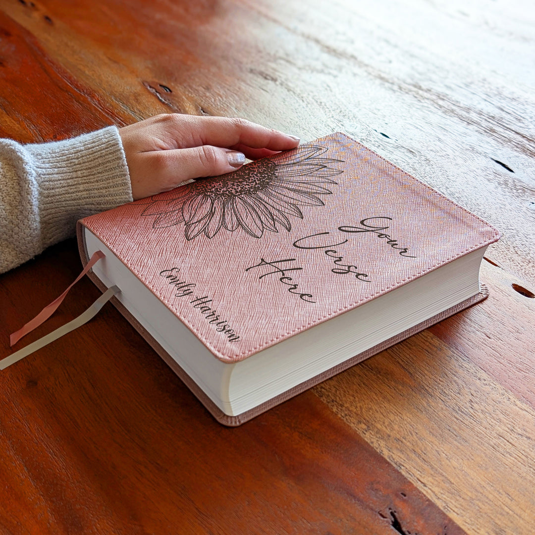 Personalized NIV Beautiful Word Bible – Pink | Sunflower Custom Verse