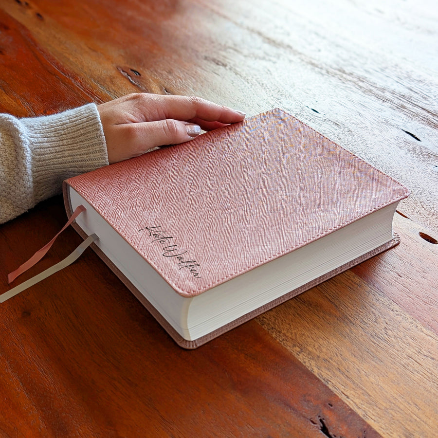 Personalized NIV Beautiful Word Bible – Pink | Engraved Name.