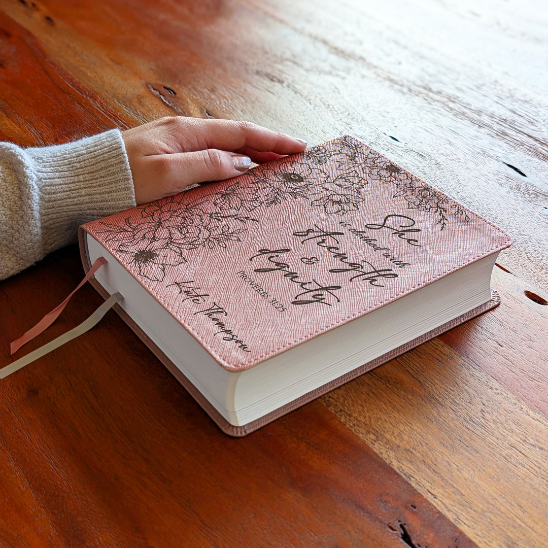 Personalized NIV Beautiful Word Bible – Pink | Peony Proverbs