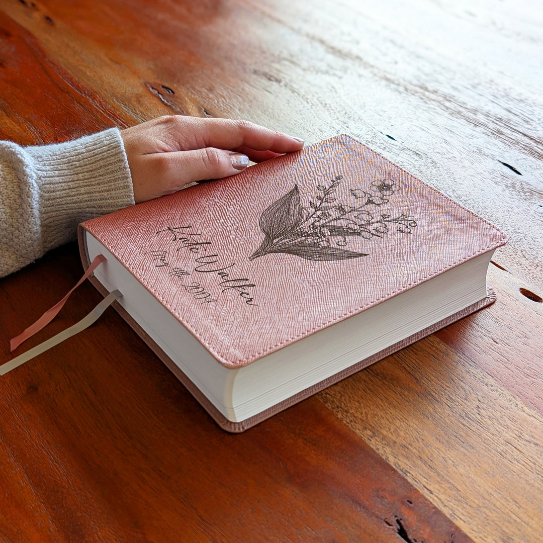 Personalized NIV Beautiful Word Bible – Pink | May Birth Flower