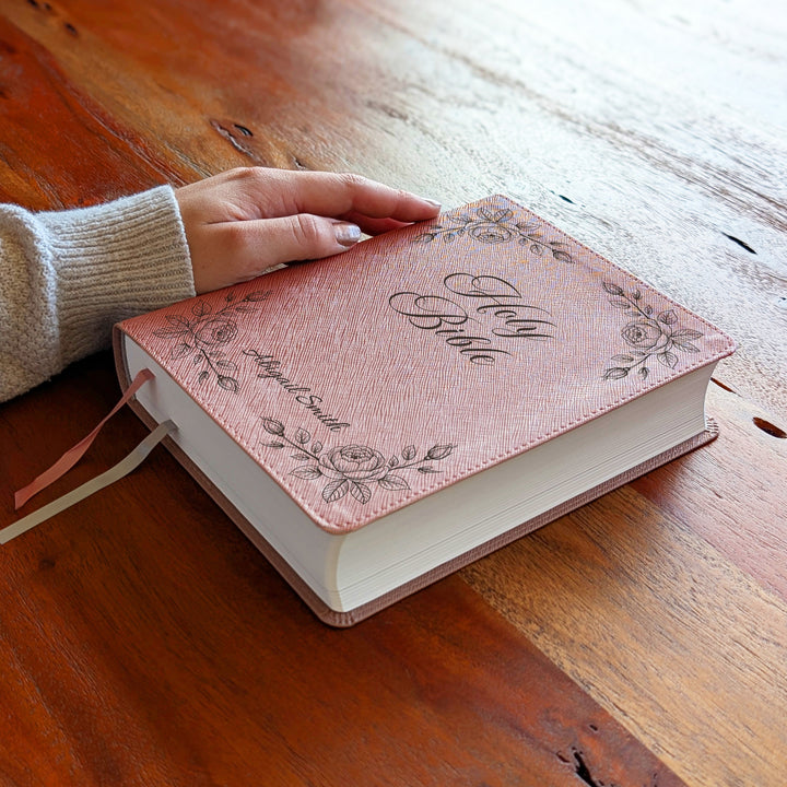 Personalized NIV Beautiful Word Bible – Pink | Rose Corners