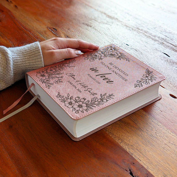 Personalized NIV Beautiful Word Bible – Pink | Floral Devoted in Love