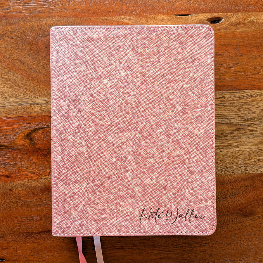 Personalized NIV Beautiful Word Bible – Pink | Engraved Name.