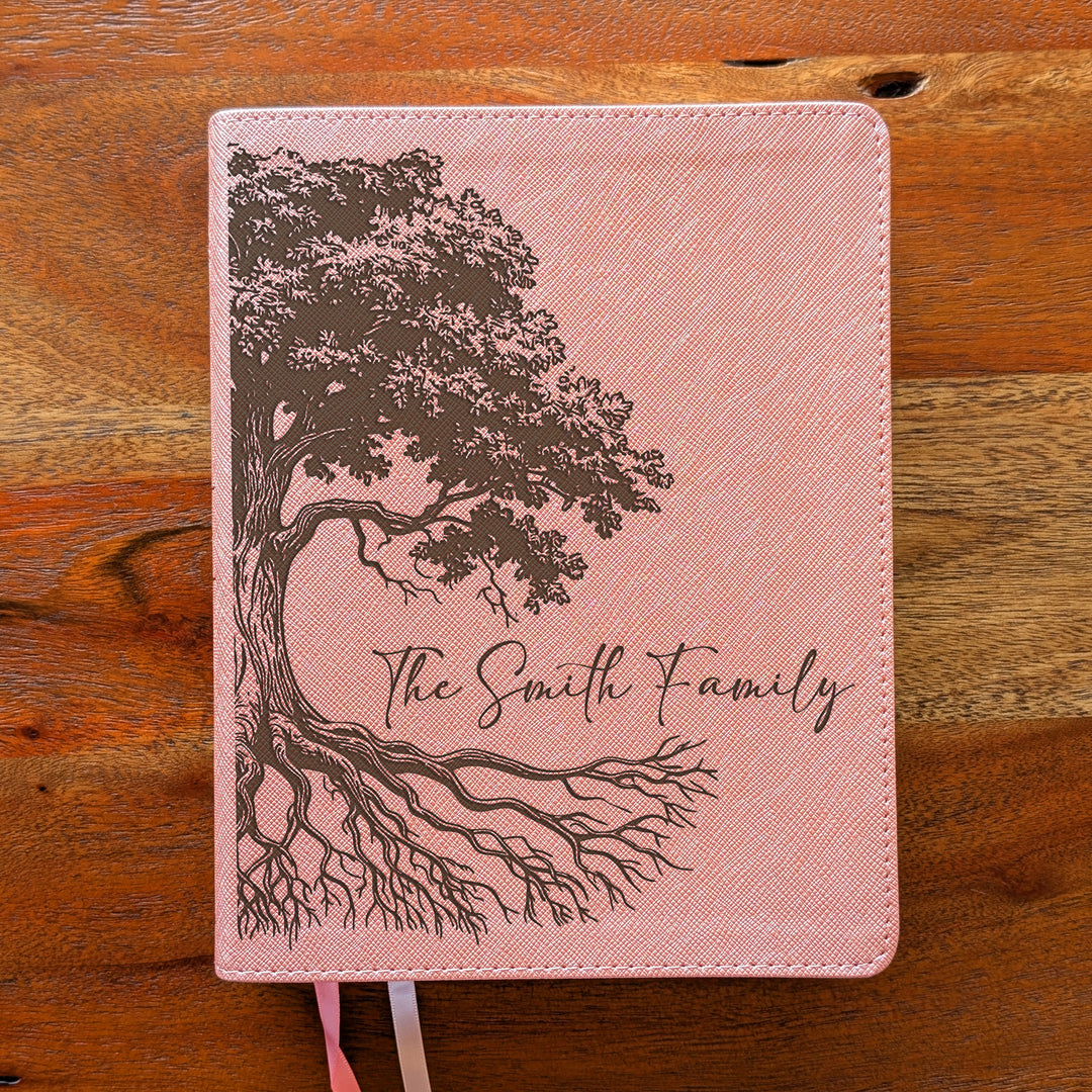 Personalized NIV Beautiful Word Bible – Pink | Oak Family Tree Side