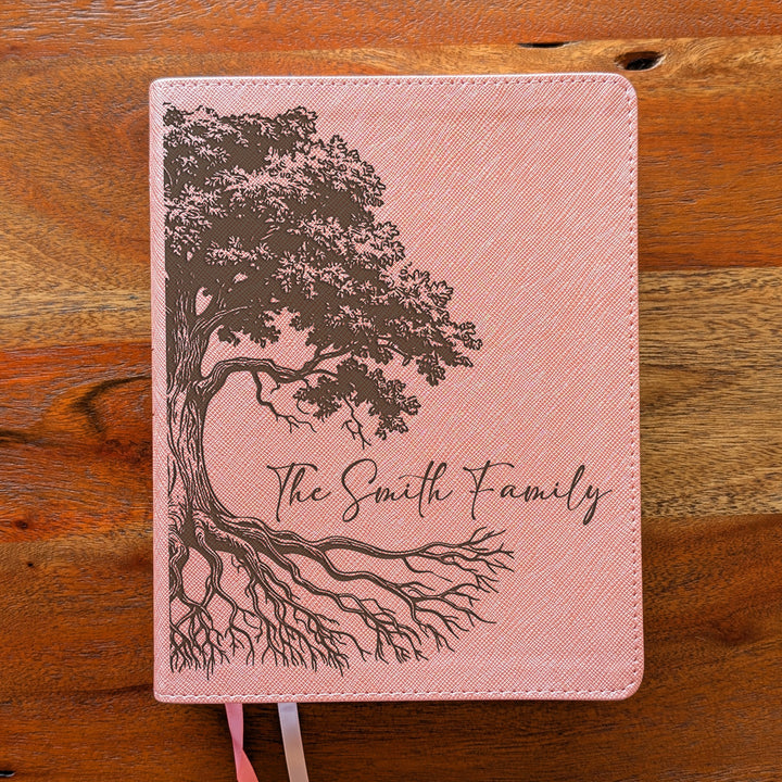 Personalized NIV Beautiful Word Bible – Pink | Oak Family Tree Side