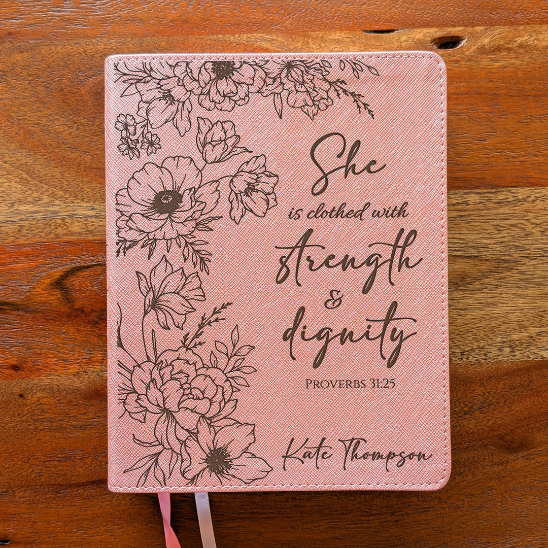 Personalized NIV Beautiful Word Bible – Pink | Peony Proverbs