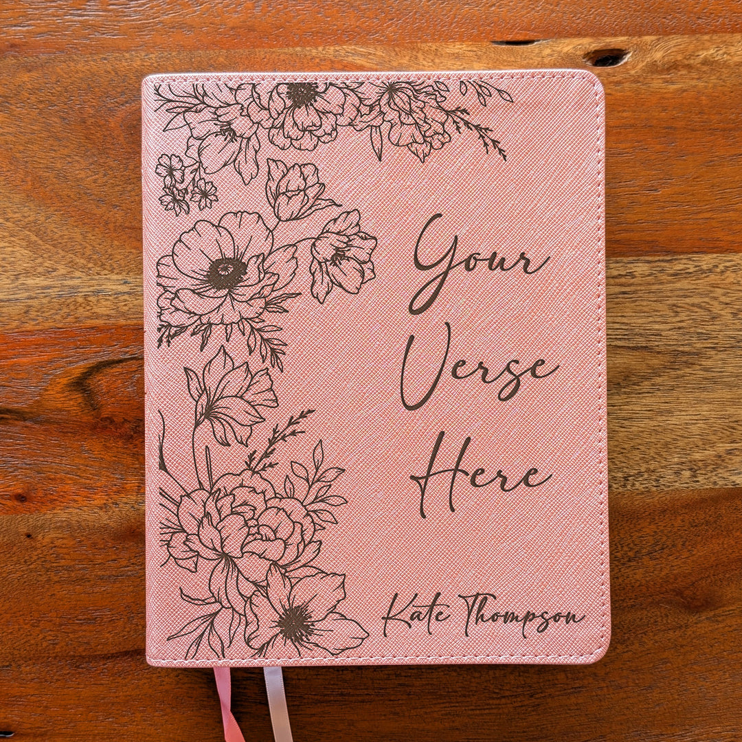 Personalized NIV Beautiful Word Bible – Pink | Peony Custom Verse