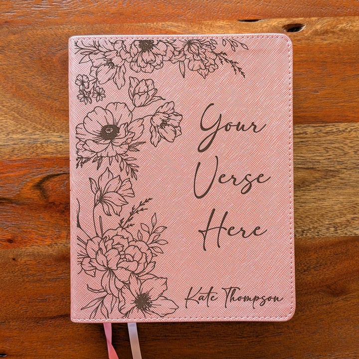 Personalized NIV Beautiful Word Bible – Pink | Peony Custom Verse