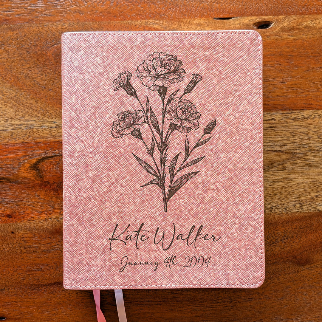 Personalized NIV Beautiful Word Bible – Pink | January Birth Flower