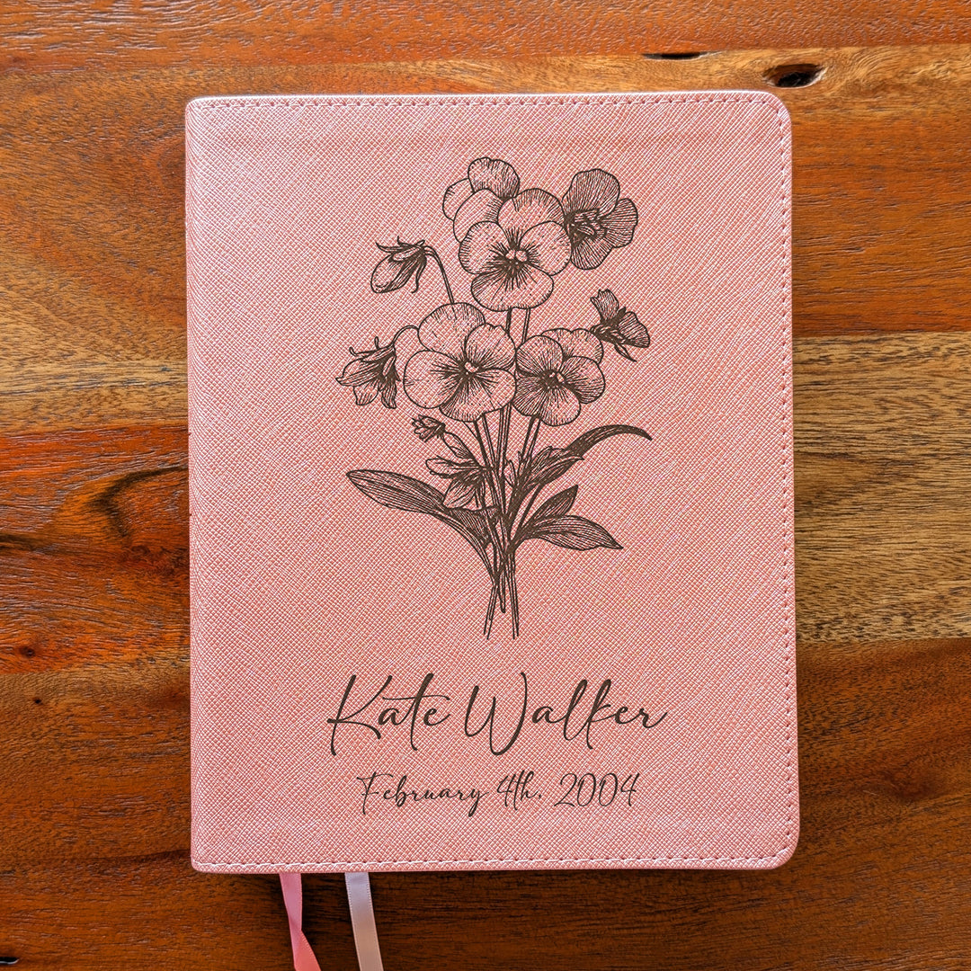 Personalized NIV Beautiful Word Bible – Pink | February Birth Flower