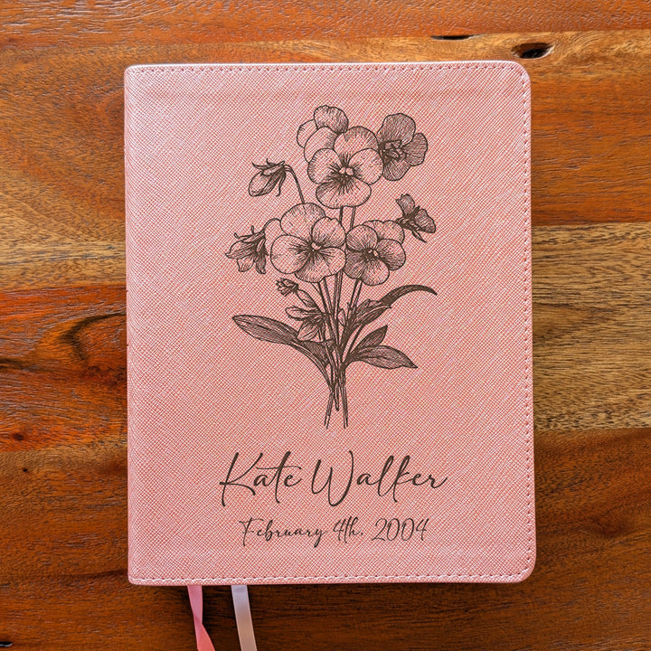 Personalized NIV Beautiful Word Bible – Pink | February Birth Flower