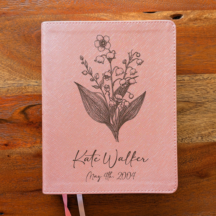 Personalized NIV Beautiful Word Bible – Pink | May Birth Flower