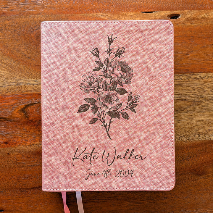 Biblia NVI Personalizada para Niños - Rosa | Nombre grabado