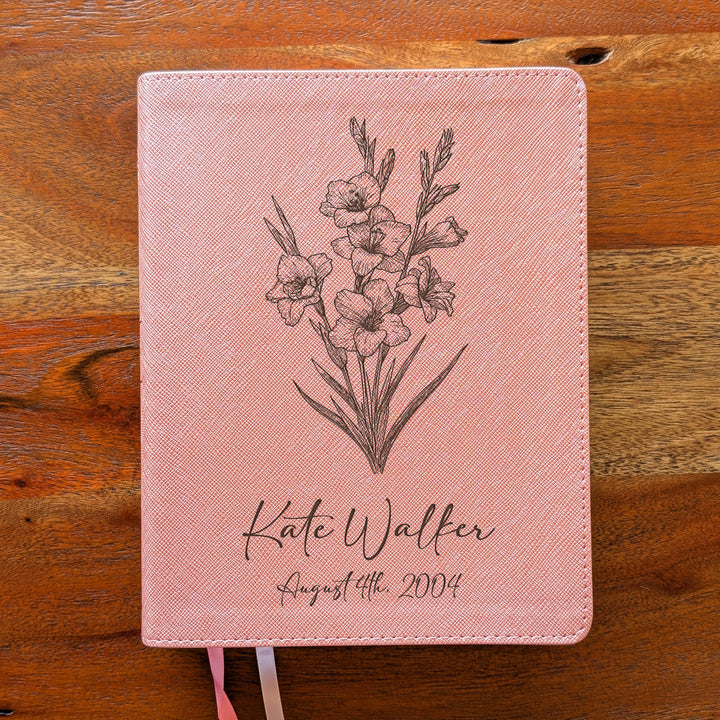 Personalized NIV Beautiful Word Bible – Pink | August Birth Flower
