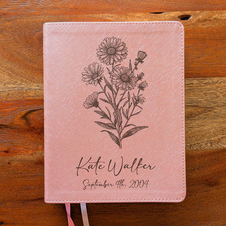 Personalized NIV Beautiful Word Bible – Pink | September Birth Flower