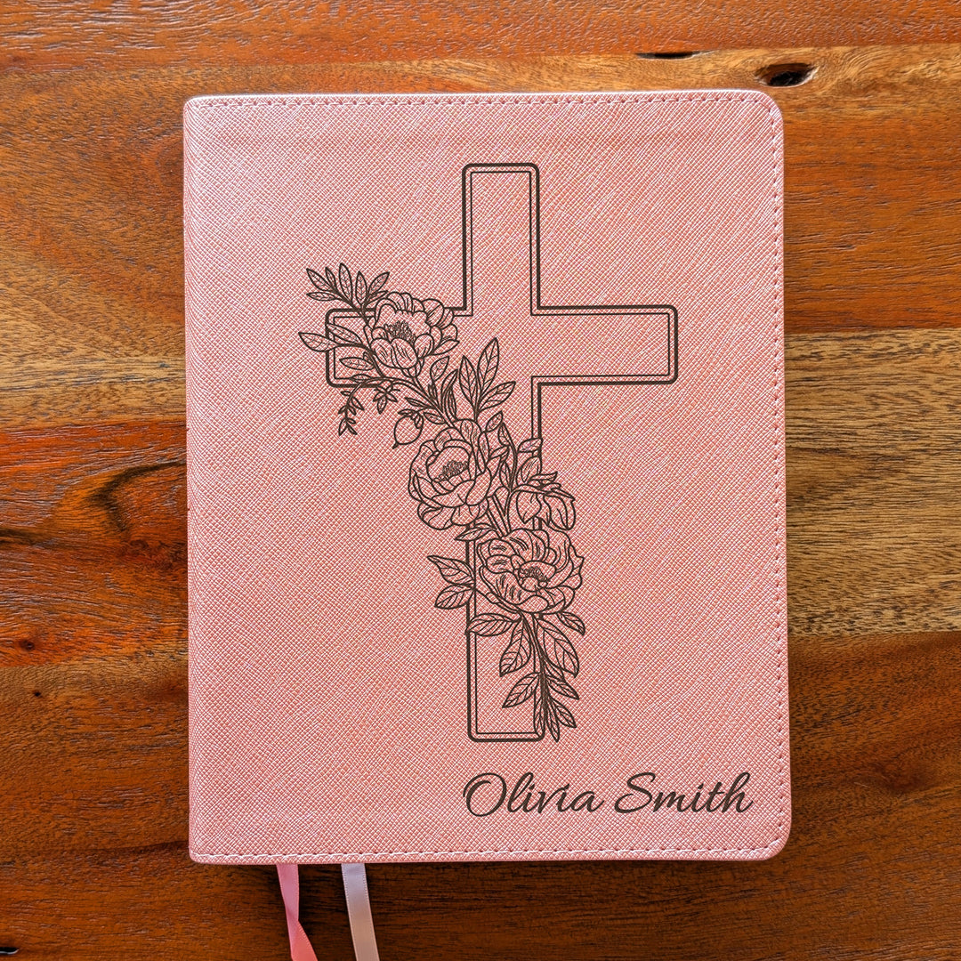 Personalized NIV Beautiful Word Bible – Pink | Peony Cross