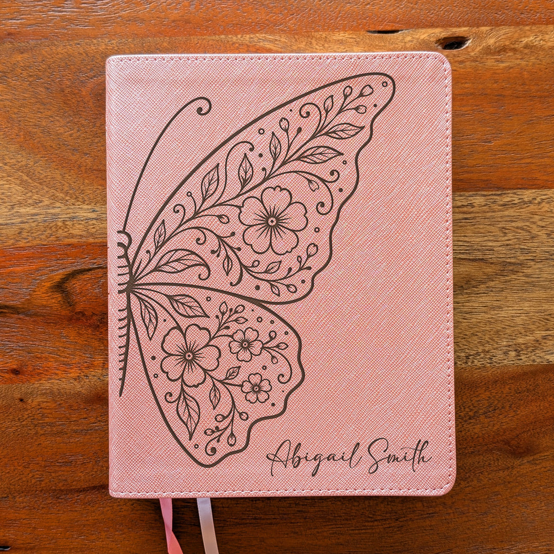 Personalized NIV Beautiful Word Bible – Pink | Floral Butterfly