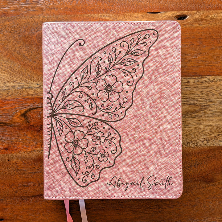 Personalized NIV Beautiful Word Bible – Pink | Floral Butterfly