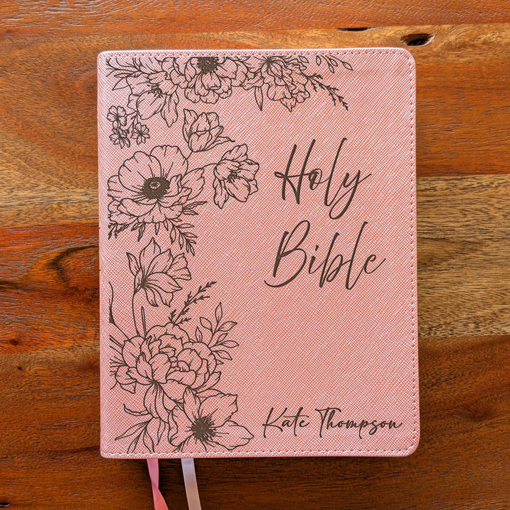 Personalized NIV Beautiful Word Bible – Pink | Peony Holy Bible