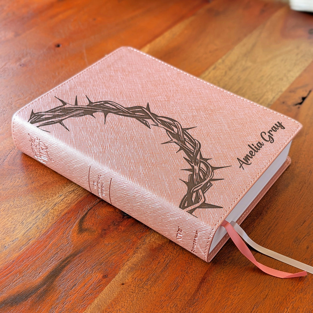 Personalized NIV Beautiful Word Bible – Pink | Crown of Thorns