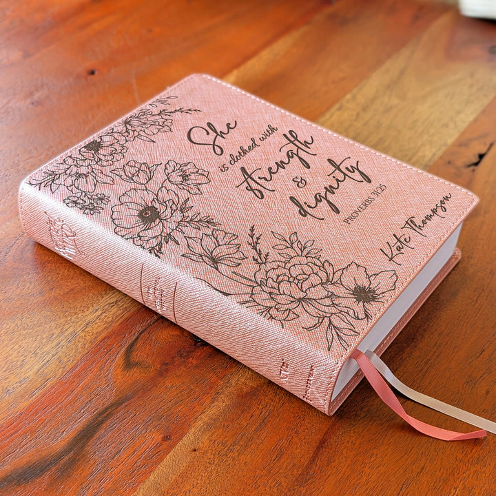 Personalized NIV Beautiful Word Bible – Pink | Peony Proverbs
