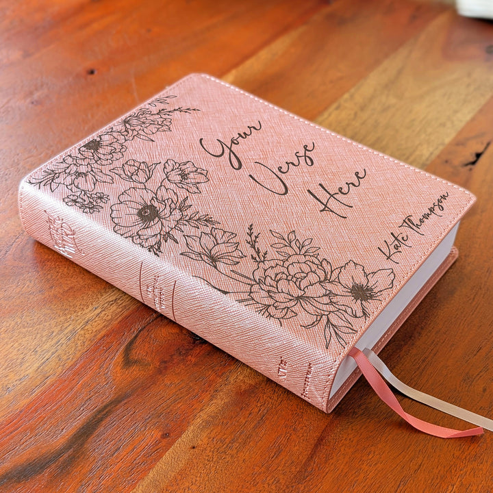 Personalized NIV Beautiful Word Bible – Pink | Peony Custom Verse
