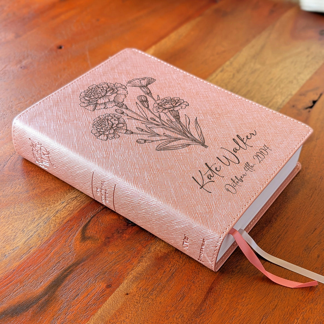 Biblia NVI Personalizada para Niños - Rosa | Nombre grabado