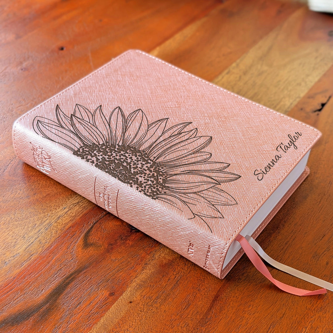 Personalized NIV Beautiful Word Bible – Pink | Sunflower Large