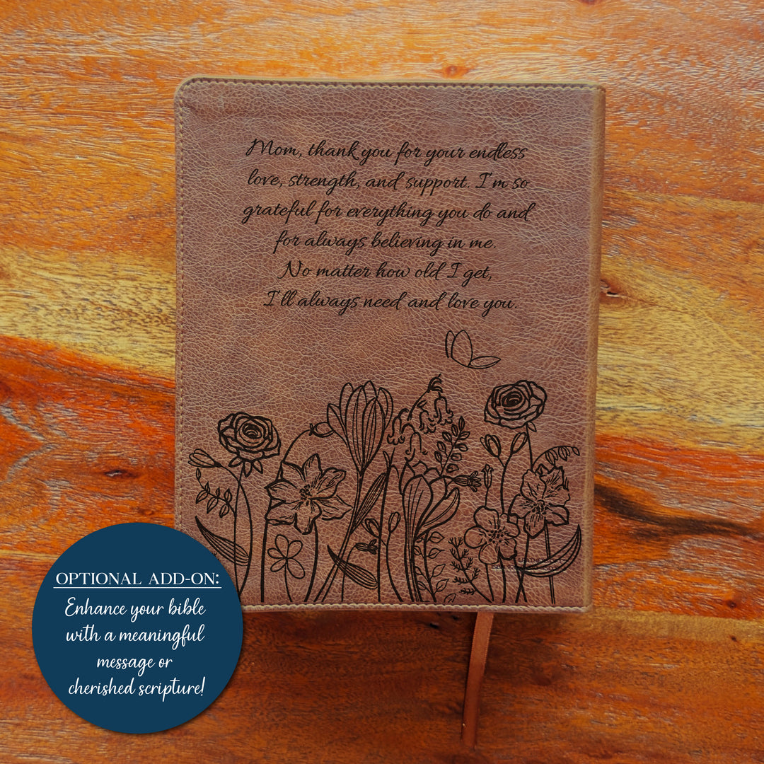 Biblia Personalizada NVI Journal the Word – Cruz Marrón | Peonía