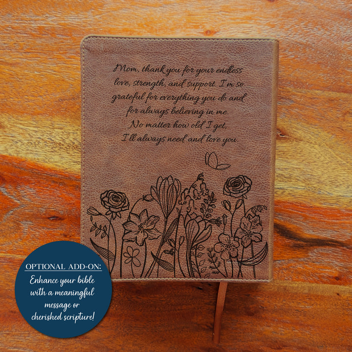 Biblia Personalizada NVI Journal the Word – Cruz Marrón | Peonía