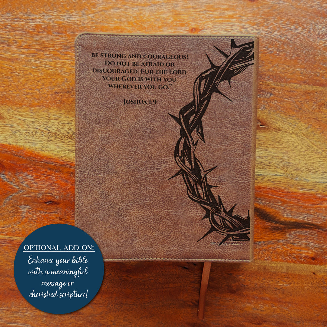 Biblia Personalizada NVI Journal the Word – Cruz Marrón | Peonía