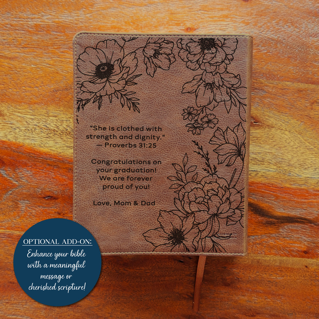 Biblia Personalizada NVI Journal the Word – Cruz Marrón | Peonía