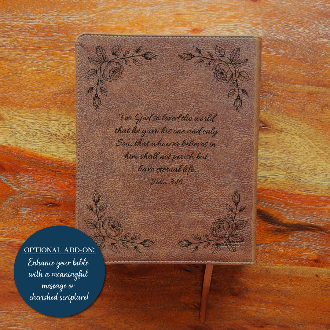 Biblia Personalizada NVI Journal the Word – Cruz Marrón | Peonía