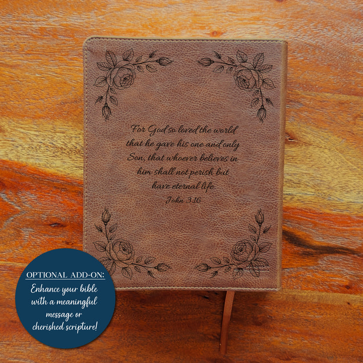Biblia Personalizada NVI Journal the Word – Cruz Marrón | Peonía