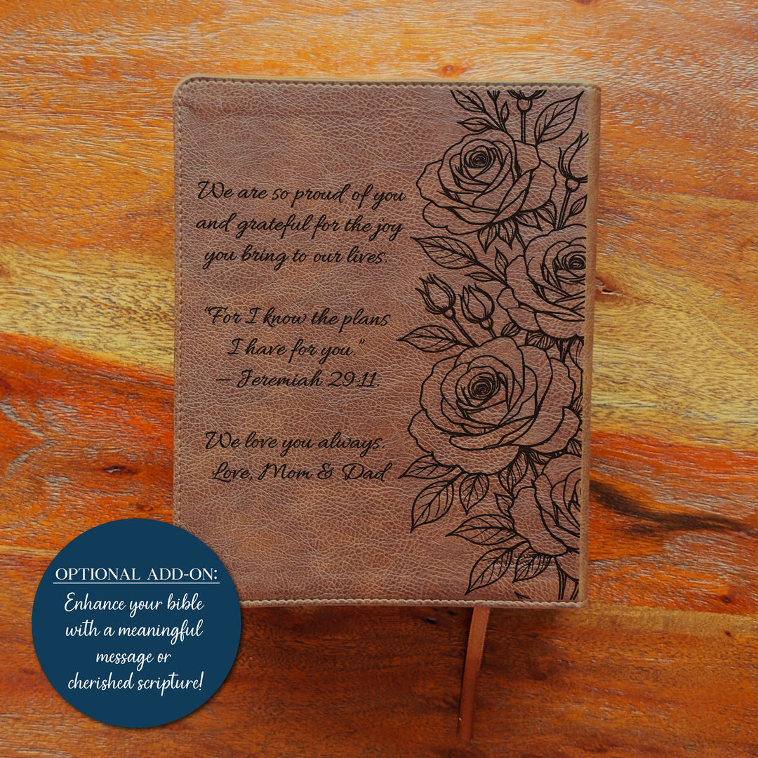 Biblia Personalizada NVI Journal the Word – Cruz Marrón | Peonía