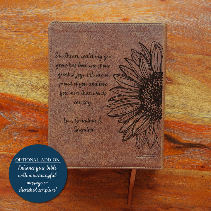 Biblia Personalizada NVI Journal the Word – Cruz Marrón | Peonía