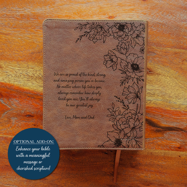 Biblia Personalizada NVI Journal the Word – Cruz Marrón | Peonía
