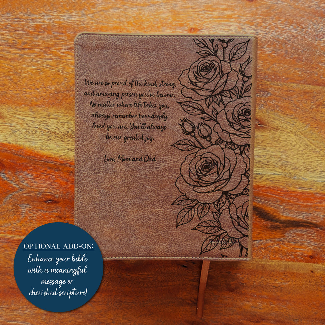 Biblia Personalizada NVI Journal the Word – Cruz Marrón | Peonía