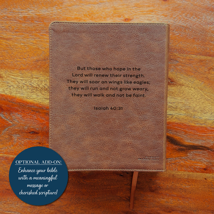 Biblia Personalizada NVI Journal the Word – Cruz Marrón | Peonía