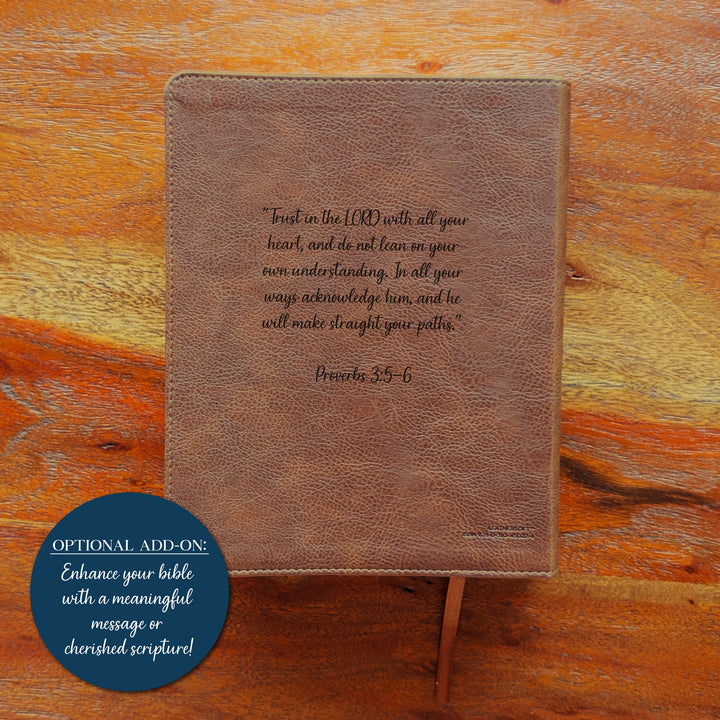 Biblia Personalizada NVI Journal the Word – Cruz Marrón | Peonía