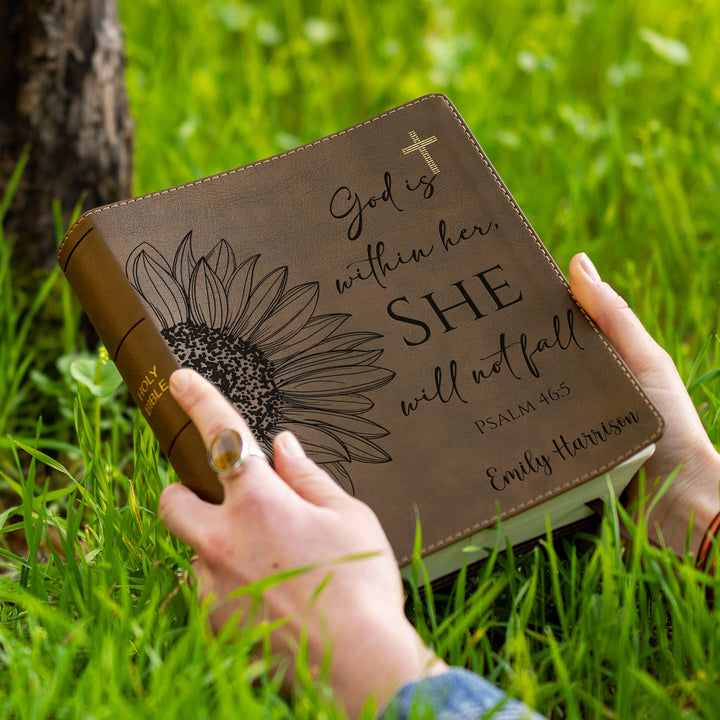 Personalized NIV Journal the Word Bible – Double Column Brown | Sunflower
