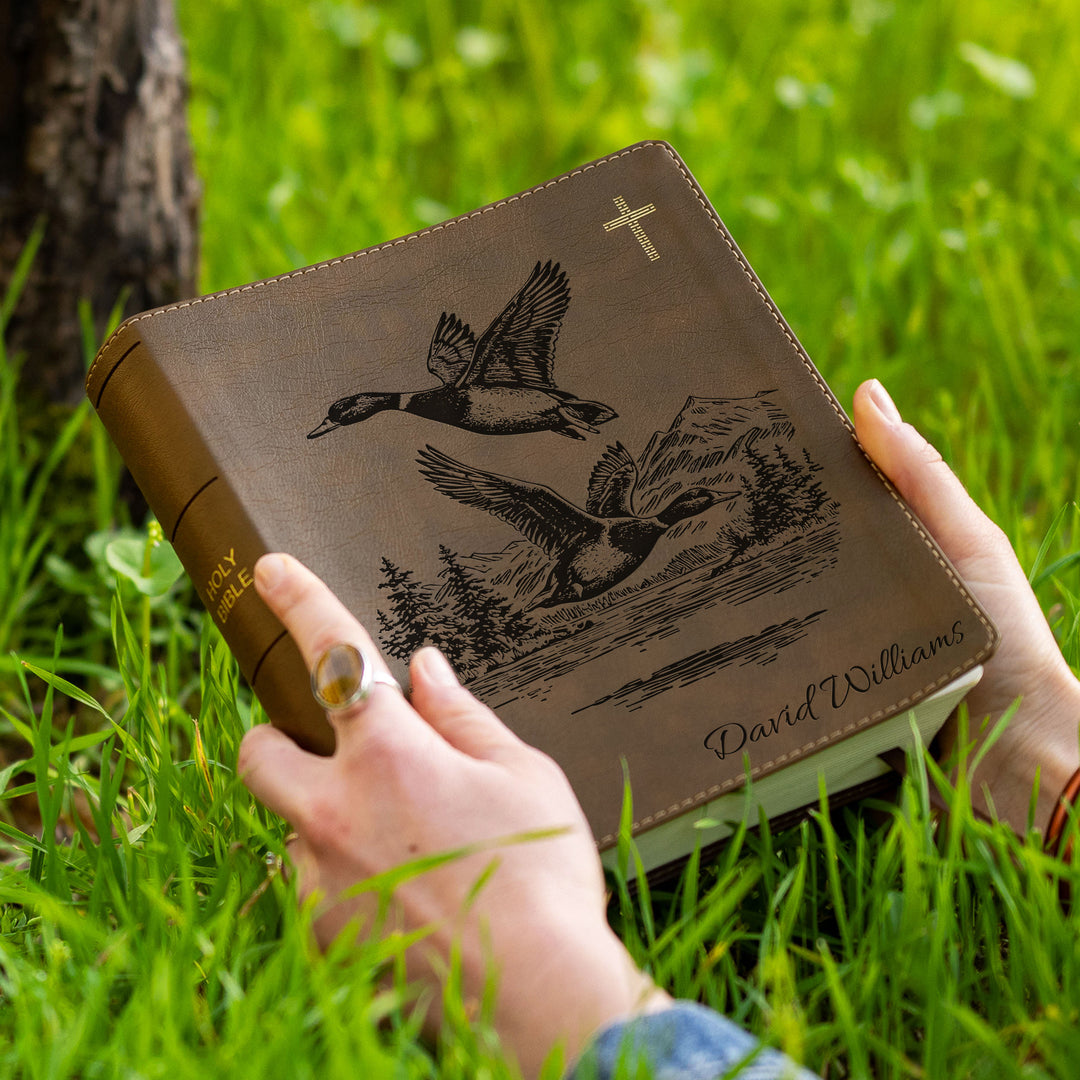 Personalized NIV Journal the Word Bible – Double Column Brown | Mallards In Flight