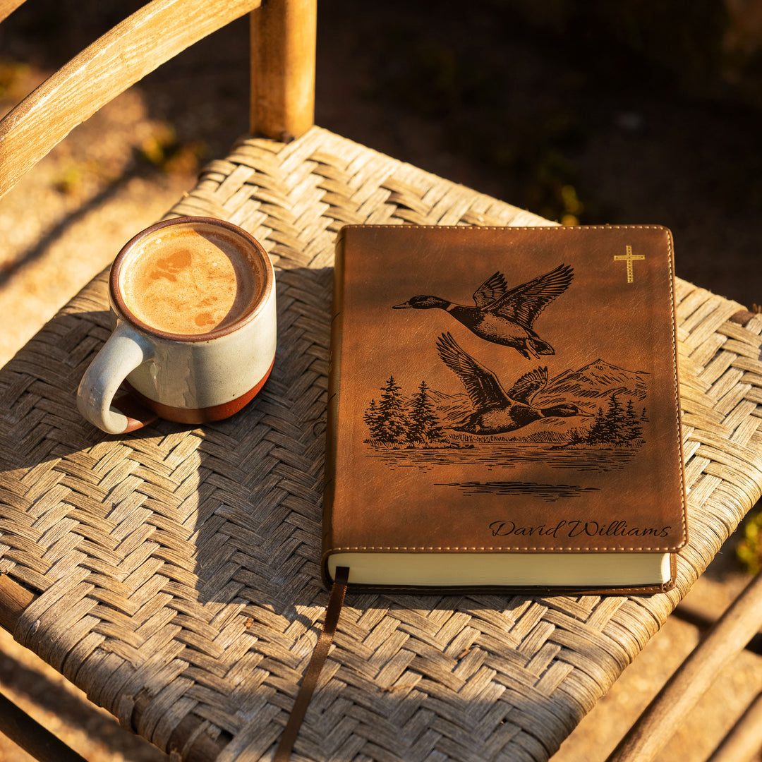 Personalized NIV Journal the Word Bible – Double Column Brown | Mallards In Flight