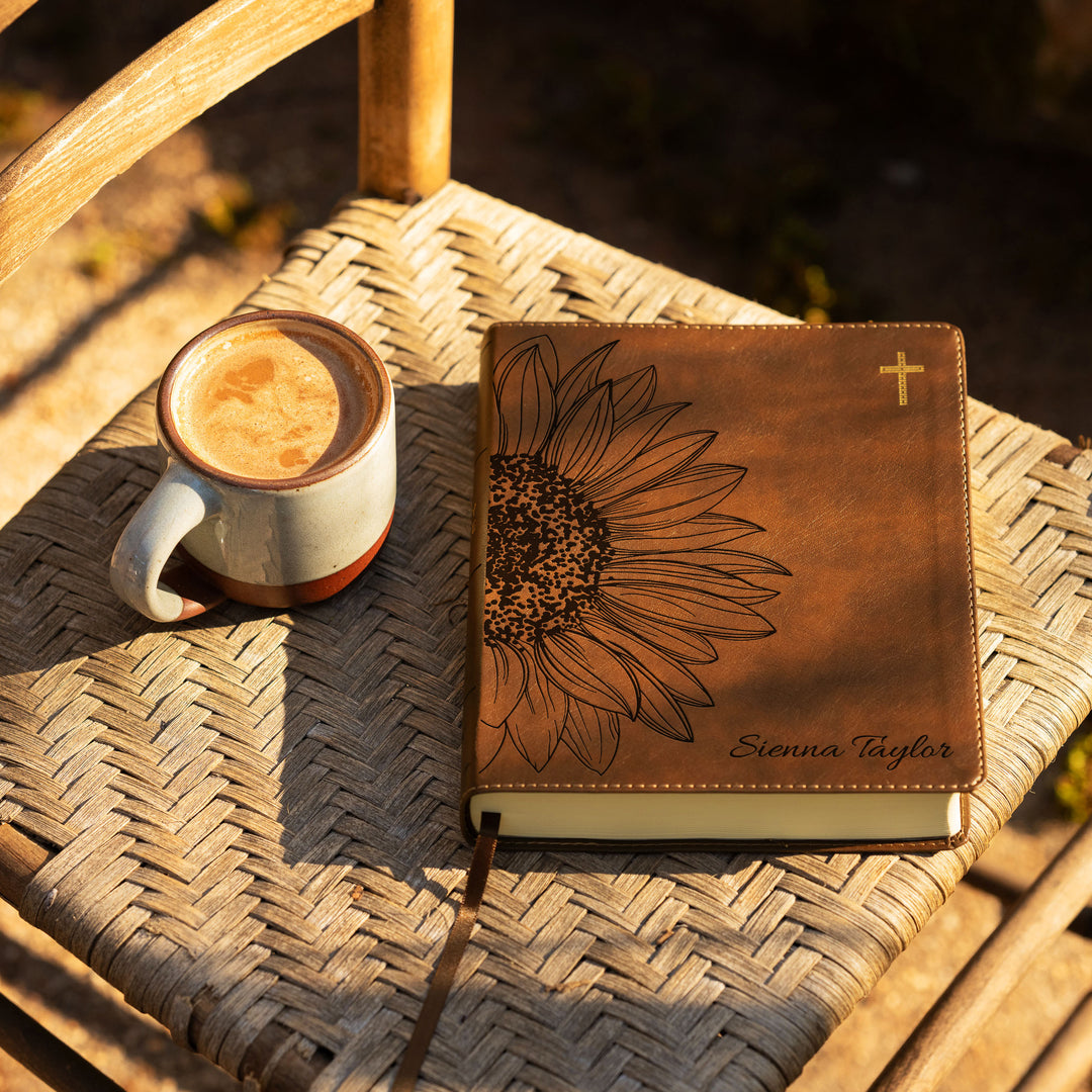 Personalized NIV Journal the Word Bible – Double Column Brown | Sunflower Large